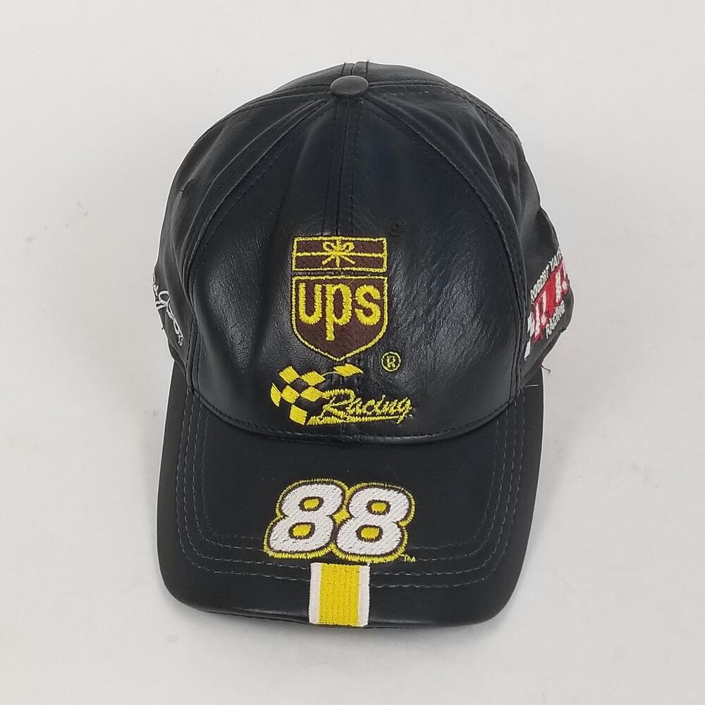 Robert Yates Racing Hat Cap Mens Brown Leather NASCAR UPS 88 Dale Jarrett‎